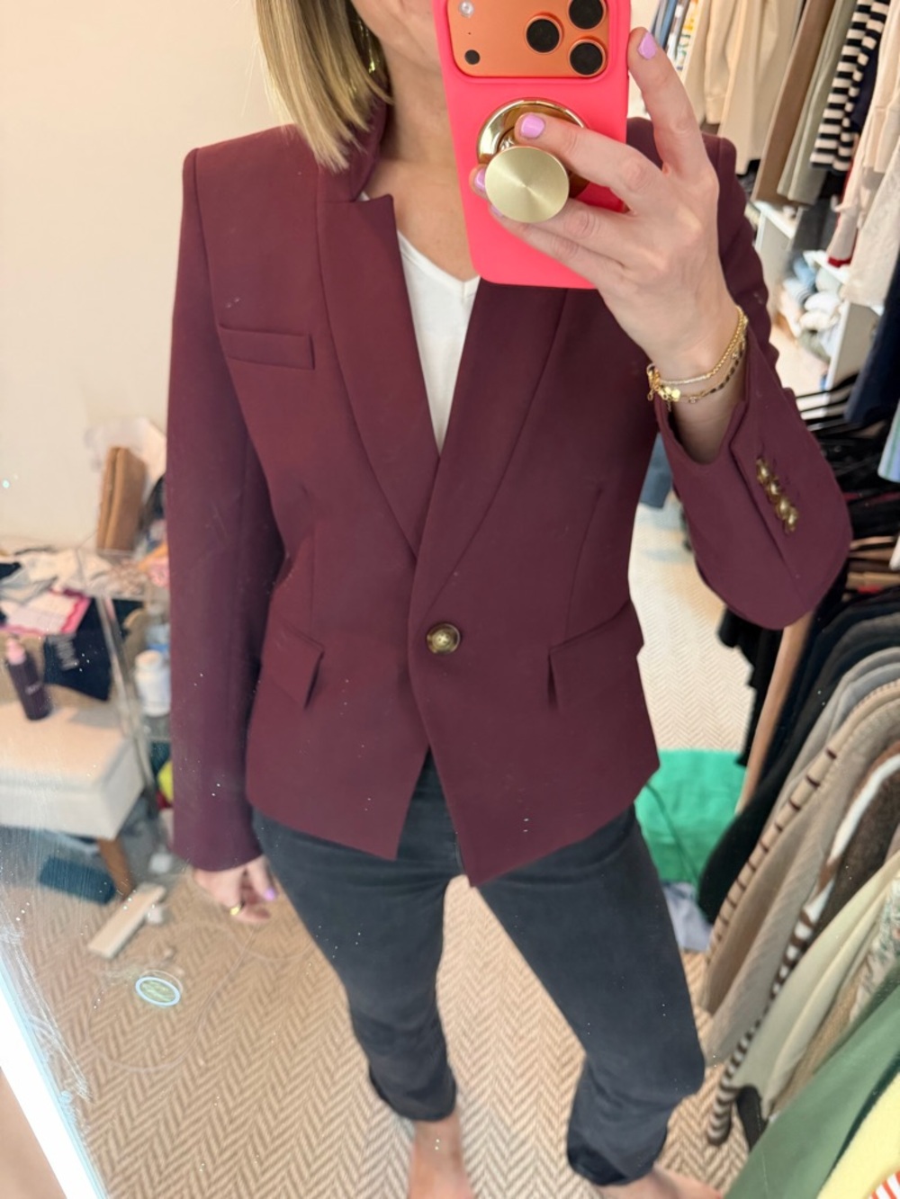 Veronica Beard Farley Stand Collar Blazer